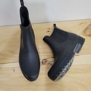 Report black ankle booties rain boot 8